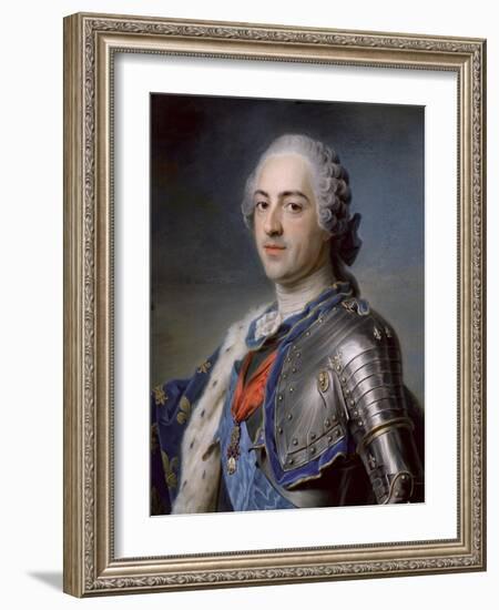 Portrait of King Louis XV 1748-Maurice Quentin de La Tour-Framed Giclee Print