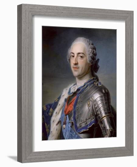 Portrait of King Louis XV 1748-Maurice Quentin de La Tour-Framed Giclee Print