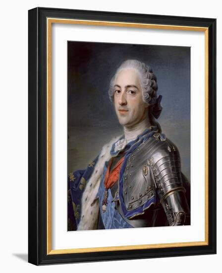 Portrait of King Louis XV 1748-Maurice Quentin de La Tour-Framed Giclee Print