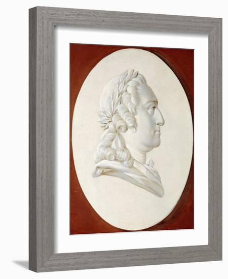 Portrait of King Louis XV, Bust-Length, in a Painted Oval, a Trompe L'Oeil Medallion-Henri Roland De La Porte-Framed Giclee Print