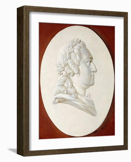 Portrait of King Louis XV, Bust-Length, in a Painted Oval, a Trompe L'Oeil Medallion-Henri Roland De La Porte-Framed Giclee Print