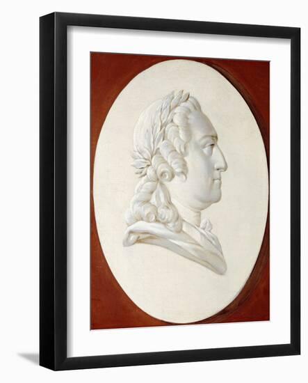 Portrait of King Louis XV, Bust-Length, in a Painted Oval, a Trompe L'Oeil Medallion-Henri Roland De La Porte-Framed Giclee Print