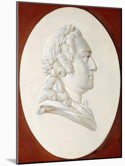 Portrait of King Louis XV, Bust-Length, in a Painted Oval, a Trompe L'Oeil Medallion-Henri Roland De La Porte-Mounted Giclee Print