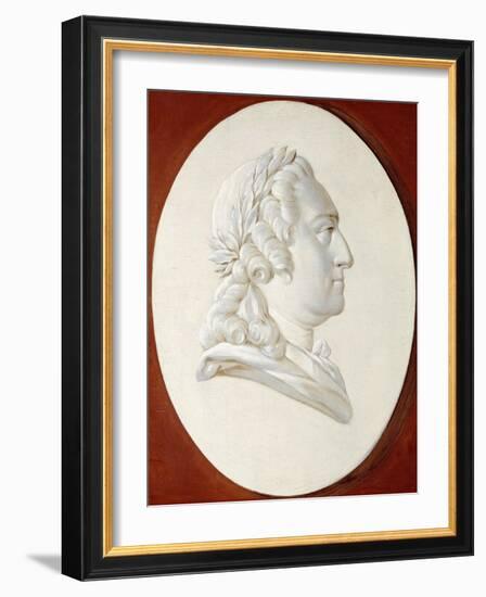 Portrait of King Louis XV, Bust-Length, in a Painted Oval, a Trompe L'Oeil Medallion-Henri Roland De La Porte-Framed Giclee Print