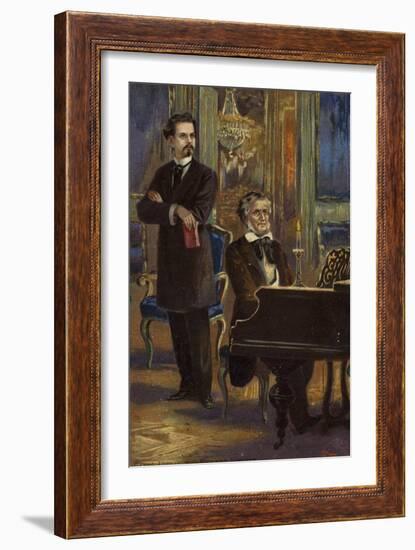 Portrait of King Ludwig II and Richard Wagner-German School-Framed Giclee Print