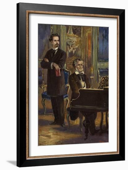 Portrait of King Ludwig II and Richard Wagner-German School-Framed Giclee Print