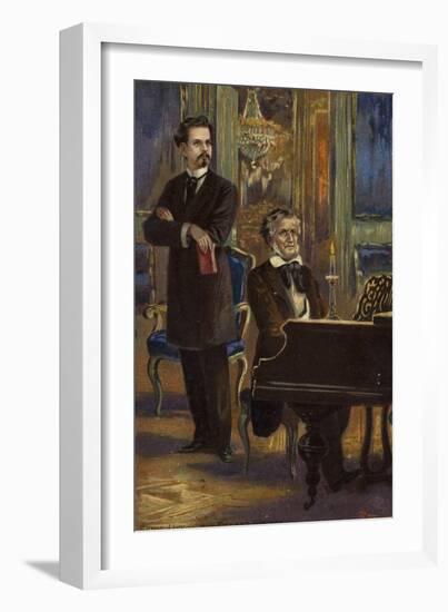 Portrait of King Ludwig II and Richard Wagner-German School-Framed Giclee Print