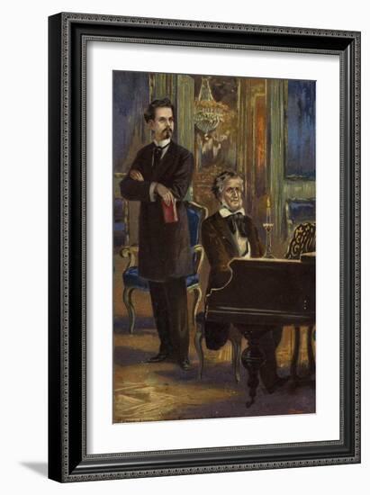 Portrait of King Ludwig II and Richard Wagner-German School-Framed Giclee Print