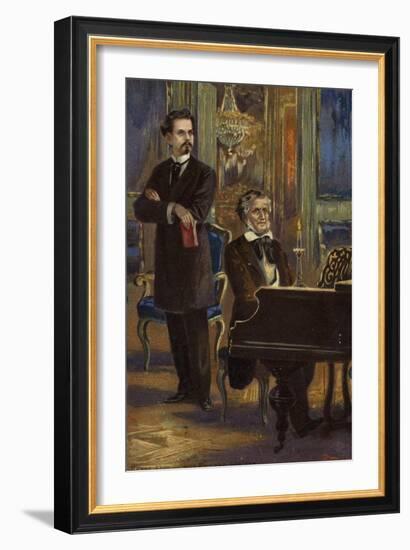 Portrait of King Ludwig II and Richard Wagner-German School-Framed Giclee Print