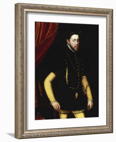 Portrait of King Philip II of Spain-Antonio Mor-Framed Giclee Print