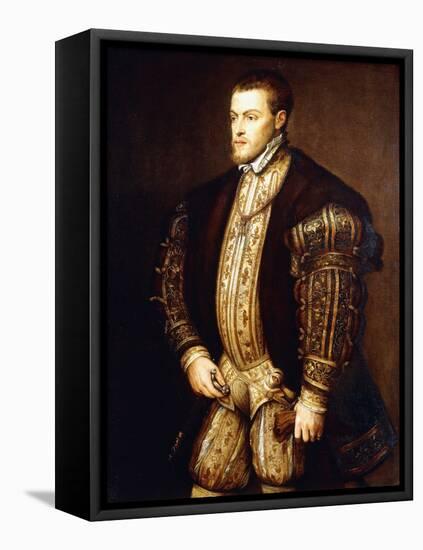 Portrait of King Philip II of Spain-Titian (Tiziano Vecelli)-Framed Premier Image Canvas