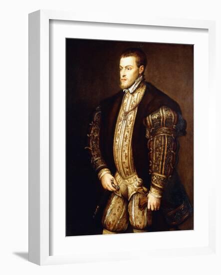 Portrait of King Philip II of Spain-Titian (Tiziano Vecelli)-Framed Giclee Print