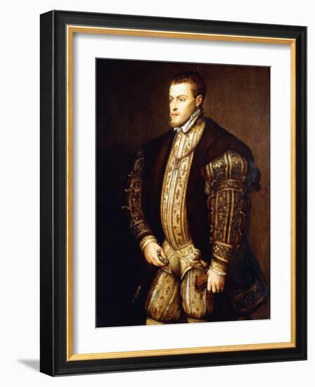 Portrait of King Philip II of Spain-Titian (Tiziano Vecelli)-Framed Giclee Print