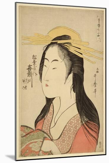 Portrait of Kisegawa of Matsubaya, C.1796, (Woodblock Print)-Kitagawa Utamaro-Mounted Giclee Print