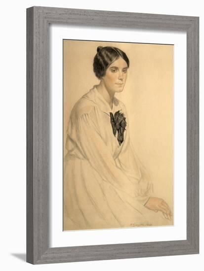 Portrait of Ksenia Nikolayevna Semenova (Skalov), 1920-Boris Michaylovich Kustodiev-Framed Giclee Print