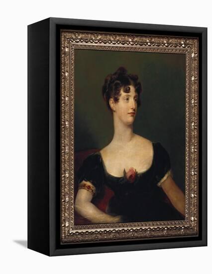 Portrait of Lady Beresford, Seated, Half-Length in a Black Dress Decorated with a Rose-Thomas Lawrence-Framed Premier Image Canvas