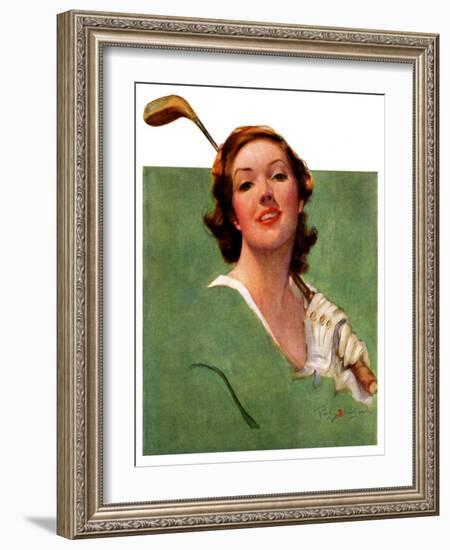 "Portrait of Lady Golfer,"April 22, 1933-Penrhyn Stanlaws-Framed Giclee Print
