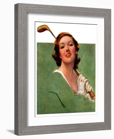 "Portrait of Lady Golfer,"April 22, 1933-Penrhyn Stanlaws-Framed Giclee Print