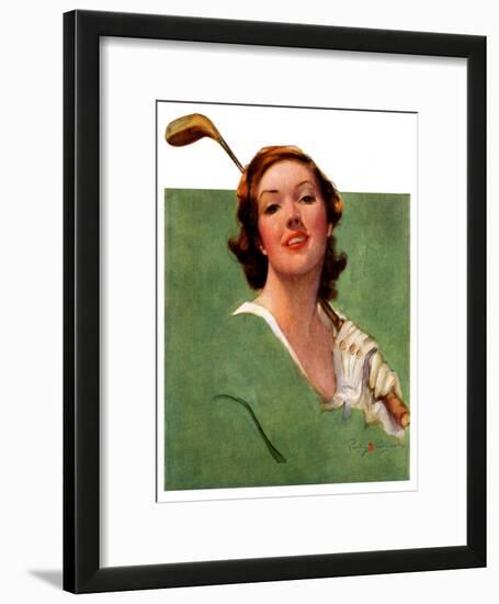 "Portrait of Lady Golfer,"April 22, 1933-Penrhyn Stanlaws-Framed Giclee Print