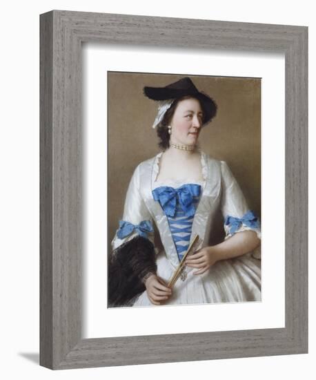 Portrait of Lady Tyrell-Jean-Etienne Liotard-Framed Giclee Print