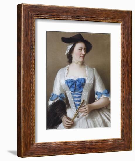 Portrait of Lady Tyrell-Jean-Etienne Liotard-Framed Giclee Print