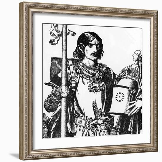 Portrait of Lancelot Du Lac, Illustration from 'The Story of the Champions of the round Table', 190-Howard Pyle-Framed Giclee Print