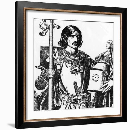 Portrait of Lancelot Du Lac, Illustration from 'The Story of the Champions of the round Table', 190-Howard Pyle-Framed Giclee Print