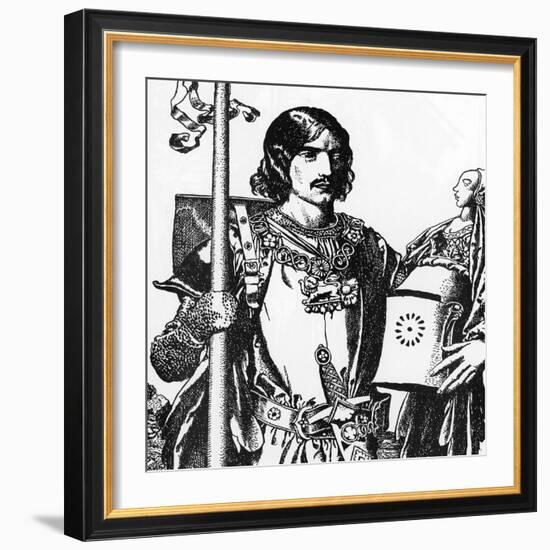 Portrait of Lancelot Du Lac, Illustration from 'The Story of the Champions of the round Table', 190-Howard Pyle-Framed Giclee Print