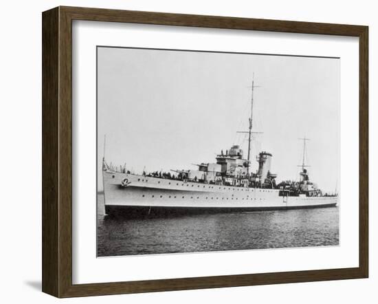 Portrait of Large Ship Ajax Offshore-null-Framed Photographic Print