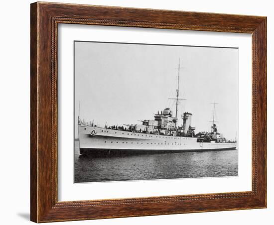 Portrait of Large Ship Ajax Offshore-null-Framed Photographic Print