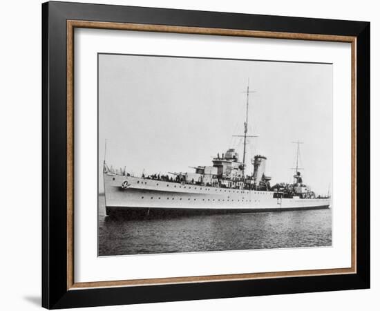 Portrait of Large Ship Ajax Offshore-null-Framed Photographic Print