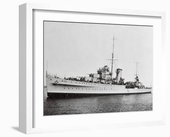 Portrait of Large Ship Ajax Offshore-null-Framed Photographic Print