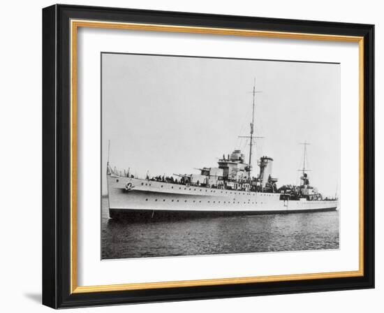 Portrait of Large Ship Ajax Offshore-null-Framed Photographic Print