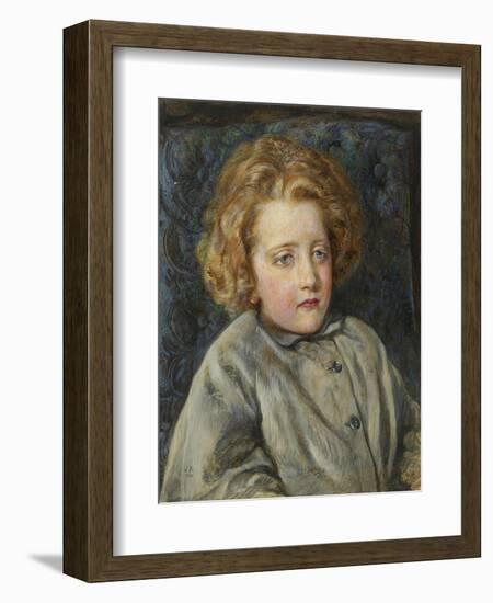 Portrait of Laura Theresa Epps (Lady Alma-Tadema) as a Child, 1860-John Brett-Framed Giclee Print