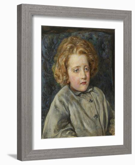 Portrait of Laura Theresa Epps (Lady Alma-Tadema) as a Child, 1860-John Brett-Framed Giclee Print