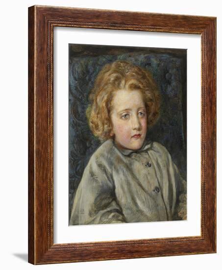 Portrait of Laura Theresa Epps (Lady Alma-Tadema) as a Child, 1860-John Brett-Framed Giclee Print