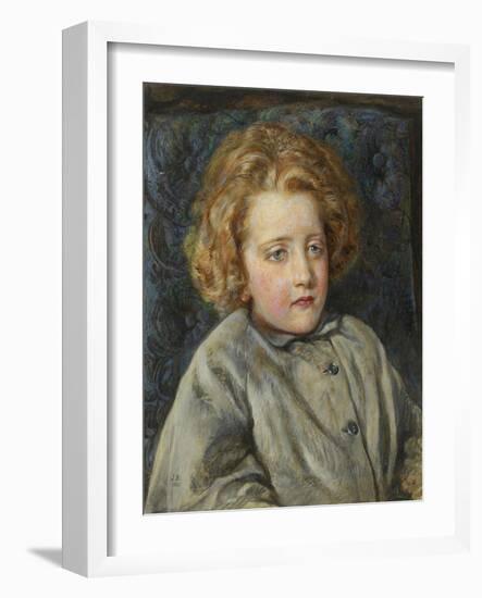 Portrait of Laura Theresa Epps (Lady Alma-Tadema) as a Child, 1860-John Brett-Framed Giclee Print