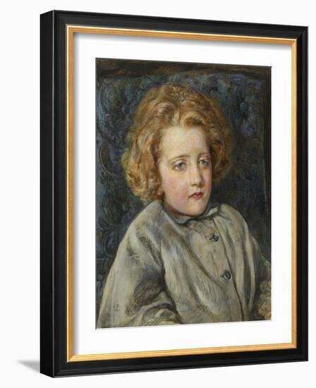 Portrait of Laura Theresa Epps (Lady Alma-Tadema) as a Child, 1860-John Brett-Framed Giclee Print