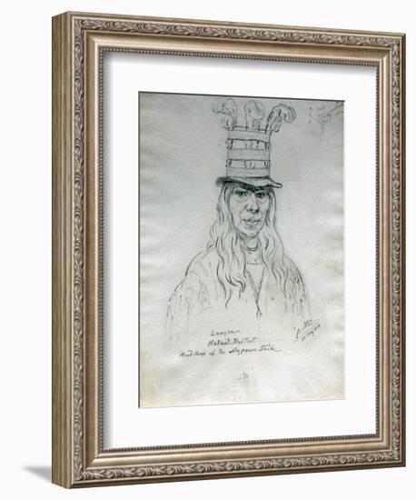 Portrait of Lawyer Hal-Hal-Tlostsot Head Chief of the Nez Perce Tribe-Gustav Sohon-Framed Premium Giclee Print