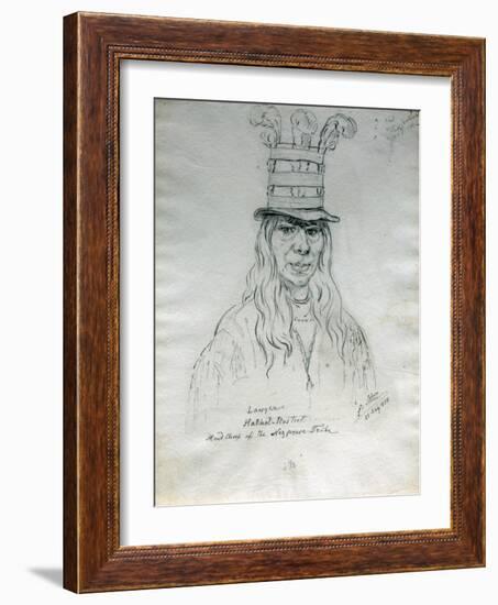 Portrait of Lawyer Hal-Hal-Tlostsot Head Chief of the Nez Perce Tribe-Gustav Sohon-Framed Giclee Print