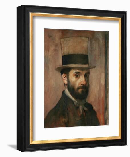 Portrait of Leon Bonnat, 1862-Edgar Degas-Framed Giclee Print