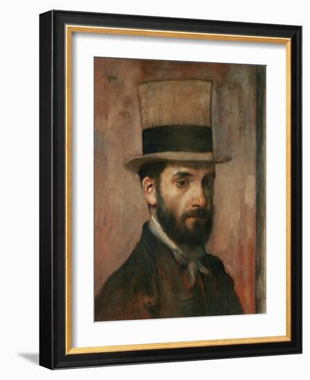 Portrait of Leon Bonnat, 1862-Edgar Degas-Framed Giclee Print