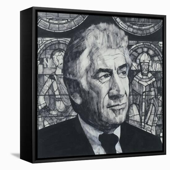 Portrait of Leonard Bernstein, illustration for 'The Sunday Times', 1970s-Barry Fantoni-Framed Premier Image Canvas