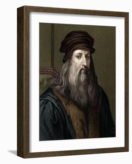 Portrait of Leonard De Vinci (1452-1519) (Leonardo Da Vinci), Italian Painter.-Unknown Artist-Framed Giclee Print