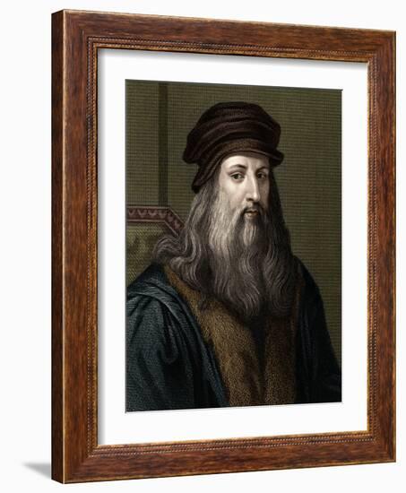 Portrait of Leonard De Vinci (1452-1519) (Leonardo Da Vinci), Italian Painter.-Unknown Artist-Framed Giclee Print