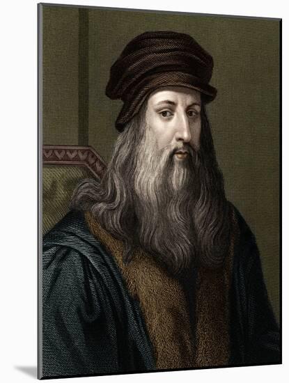 Portrait of Leonard De Vinci (1452-1519) (Leonardo Da Vinci), Italian Painter.-Unknown Artist-Mounted Giclee Print