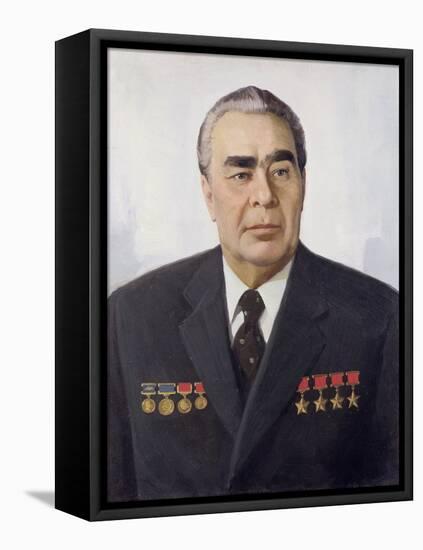 Portrait of Leonid Brezhnev-null-Framed Premier Image Canvas
