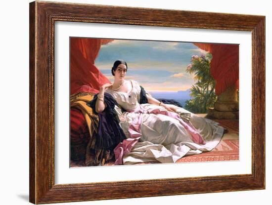 Portrait of Leonilla, Princess of Sayn-Wittgenstein-Sayn-Franz Xaver Winterhalter-Framed Giclee Print