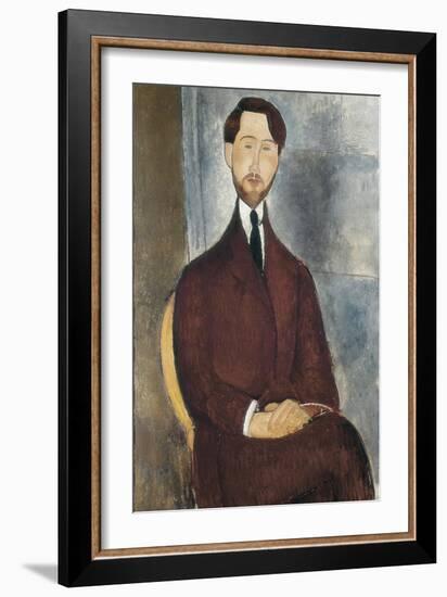 Portrait of Leopoldo Zborowski-Amedeo Modigliani-Framed Art Print