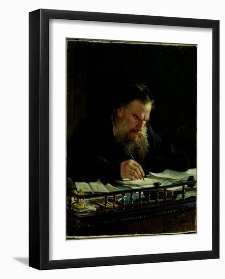 Portrait of Lev Tolstoy (1828-1910)-Nikolai Nikolajevitch Gay-Framed Giclee Print